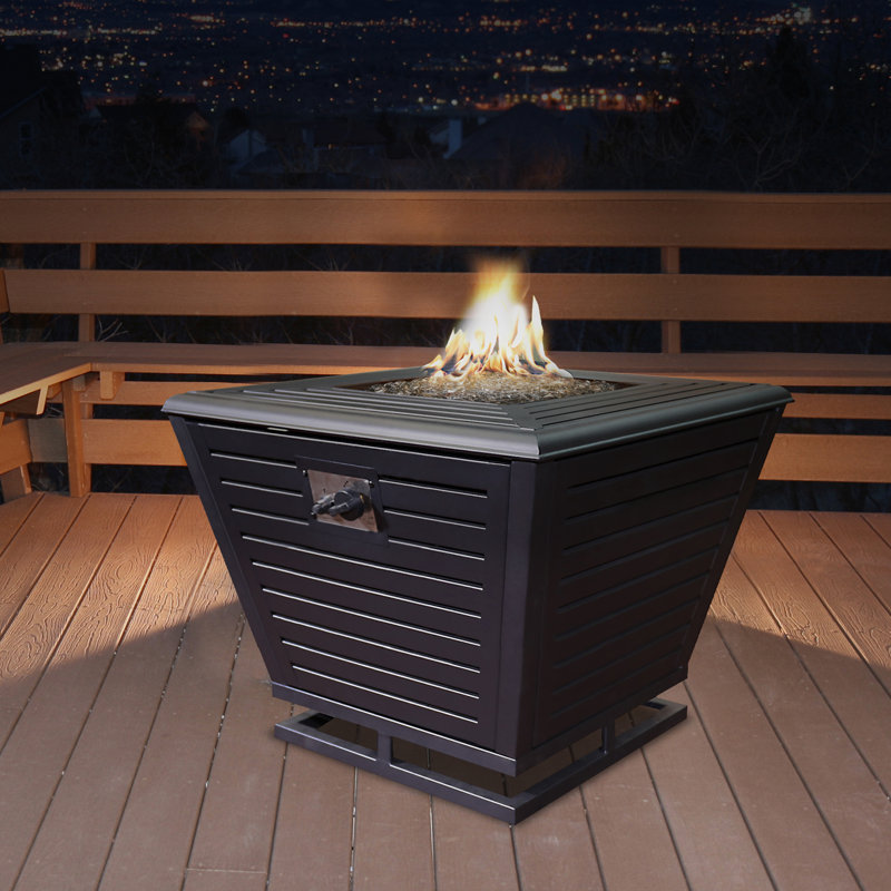 Sunbeam Pyramid Steel Propane/Natural Gas Fire Pit Table Wayfair